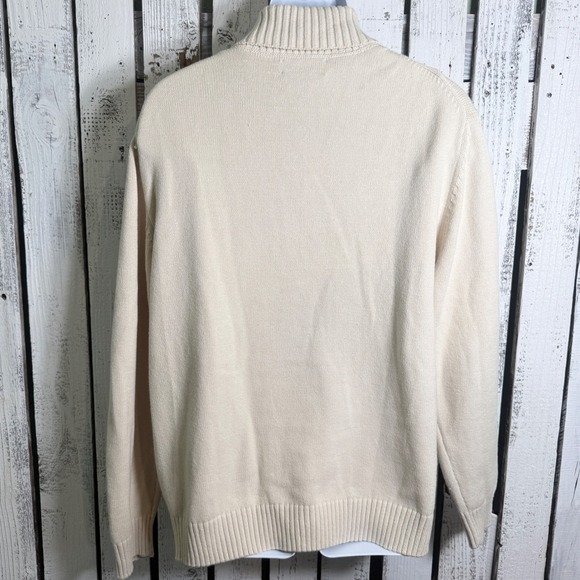 Roundtree Yorke Cream Cable Knit Cardigan Sweater Men's XL Classic Grandpa Retro - Picture 4 of 12